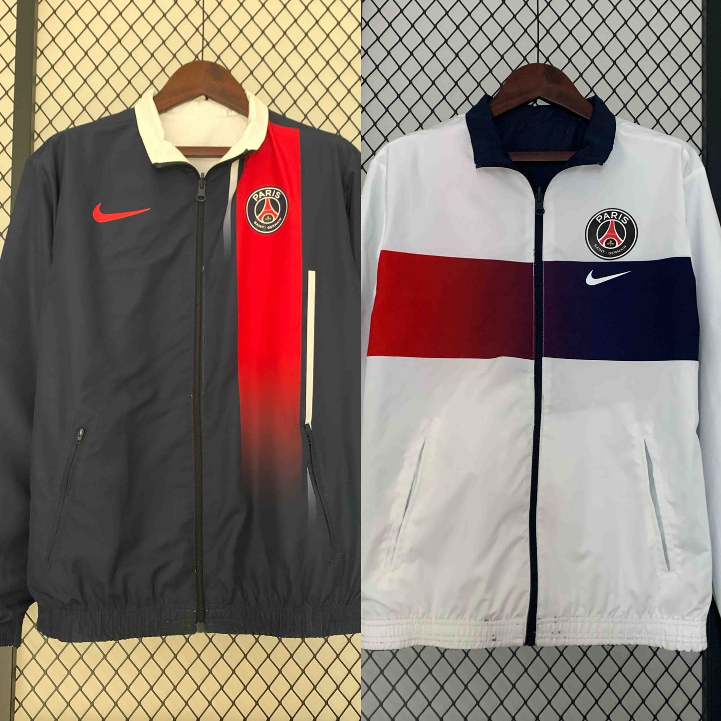 PSG White&Navy Double-Sides Jacket