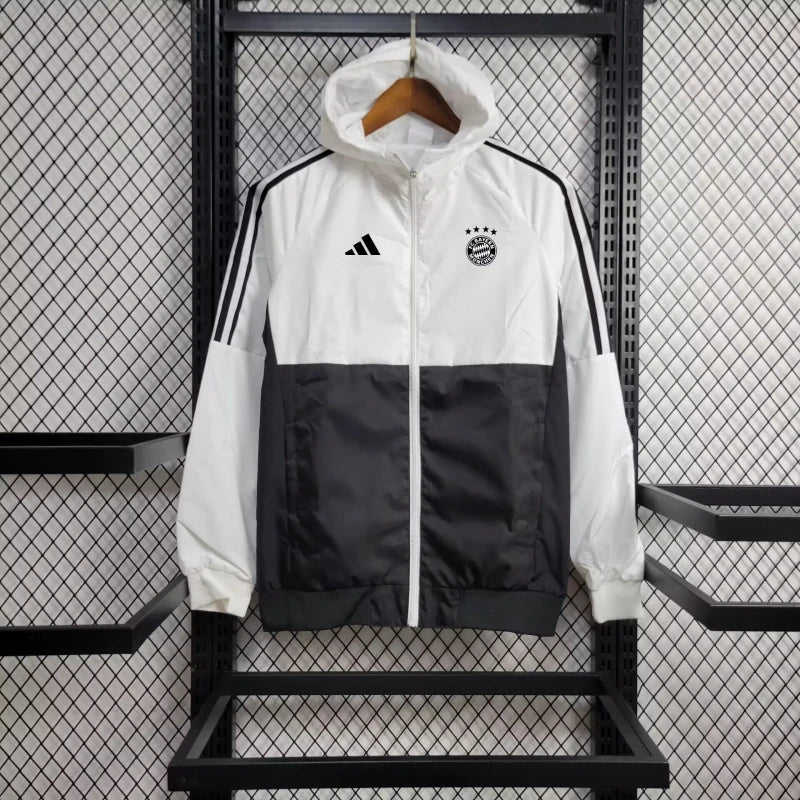 Bayern White and Black Windbreaker