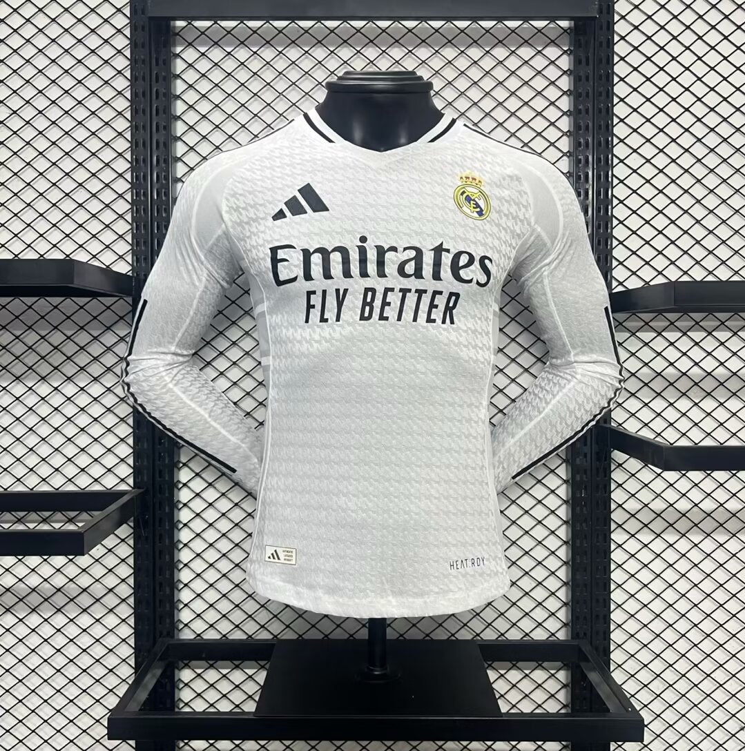 24-25 Real Madrid Home Long Sleeve Kit Player Version Shirt