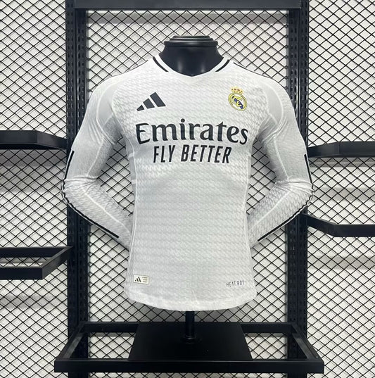 24-25 Real Madrid Home Long Sleeve Kit Player Version Shirt