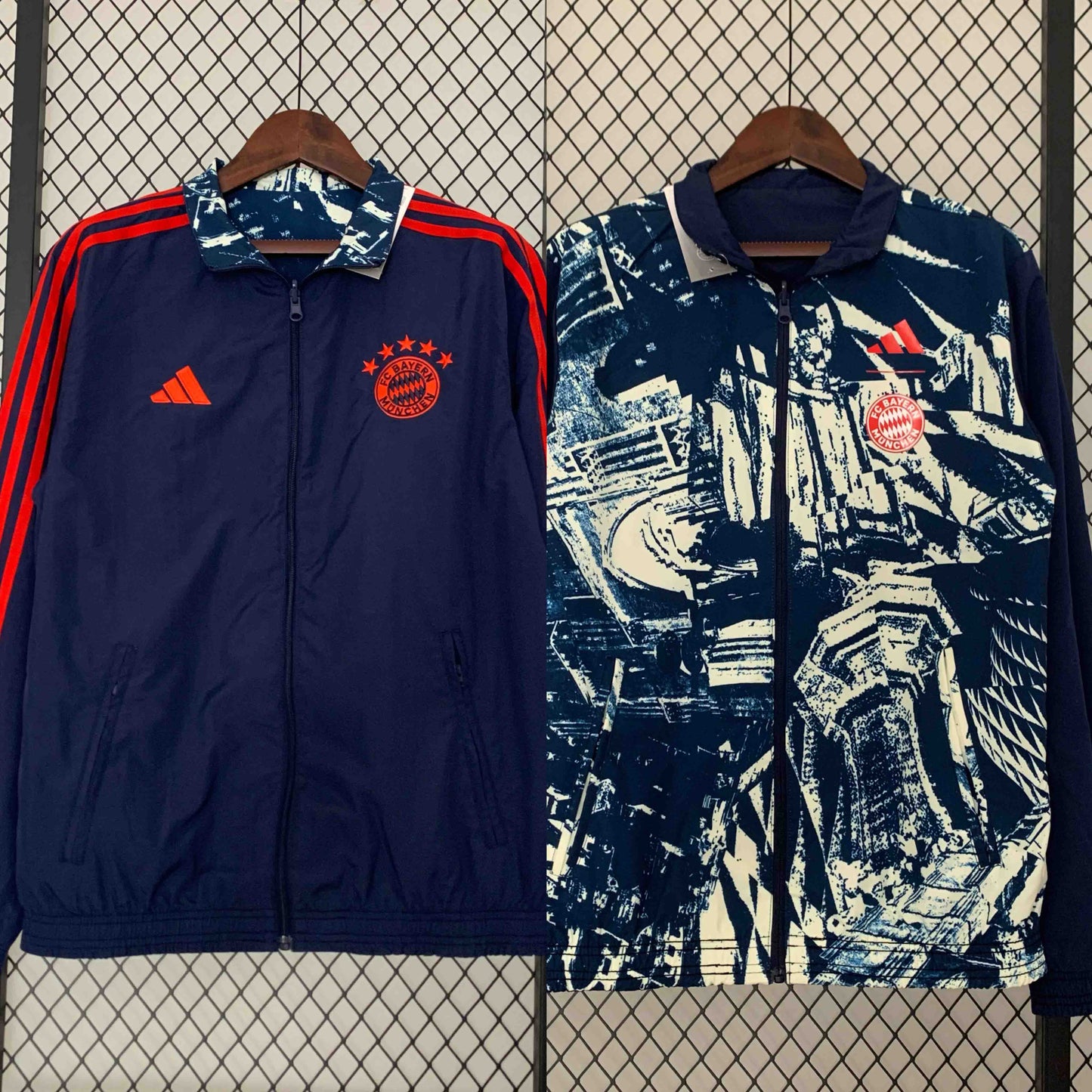 Bayern Reversible Gray&Navy Double-Sides Jacket